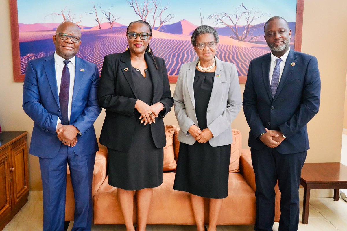 shingirock's tweet photo. Pleased to join @UNDPNamibia Resident Representative @ASerumaga and our team in a productive meeting with Hon. Indileni Daniel and ED Mr. Sikongo Haihambo from the Ministry of Environment, Forestry and Tourism, as we advance our partnership to deliver  @GEF global programmes in support of #ClimateAction in Namibia.