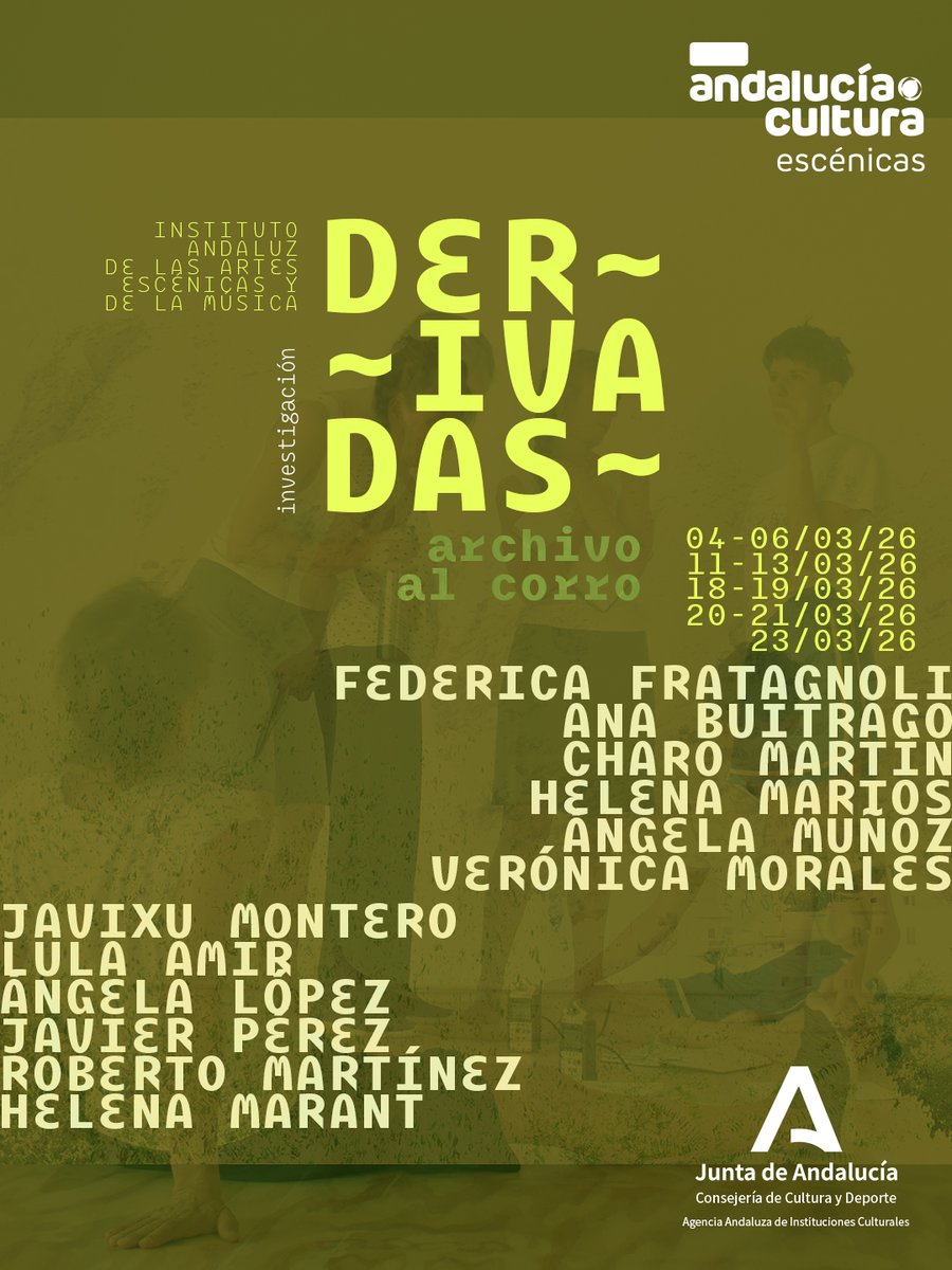 CulturaCuenta's tweet photo. ‼️Abierto el plazo para inscribirte en los talleres y sesiones del programa #Derivadas en el Centro de Creación Coreográfica de Andalucía y el #CIRAE 

👇Programa completo
https://t.co/bpc1S7a0cL

@CulturaAND @JuntaSevilla @AndaluciaJunta @SevillaOcio @sevilla_secreta @susyqdanza https://t.co/g5TkRayuz6