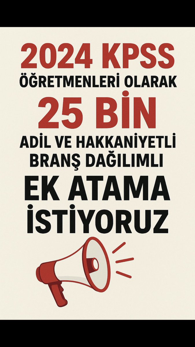 Değerli Vekilim <a href="/zuhal_karakoc/">Doç. Dr. Zuhal Karakoç 🇹🇷</a> biz 2024KPSS öğretmenlerinin yanında olduğunuz için hem Devlet Büyüğümüz Sayın <a href="/dbdevletbahceli/">Devlet Bahçeli</a> Beye hem de sizlere minnettarız, çok teşekkür ederiz.
25bin ek atama talep ediyoruz.
<a href="/PrfDrFilizKilic/">Prof. Dr. Filiz KILIÇ</a>