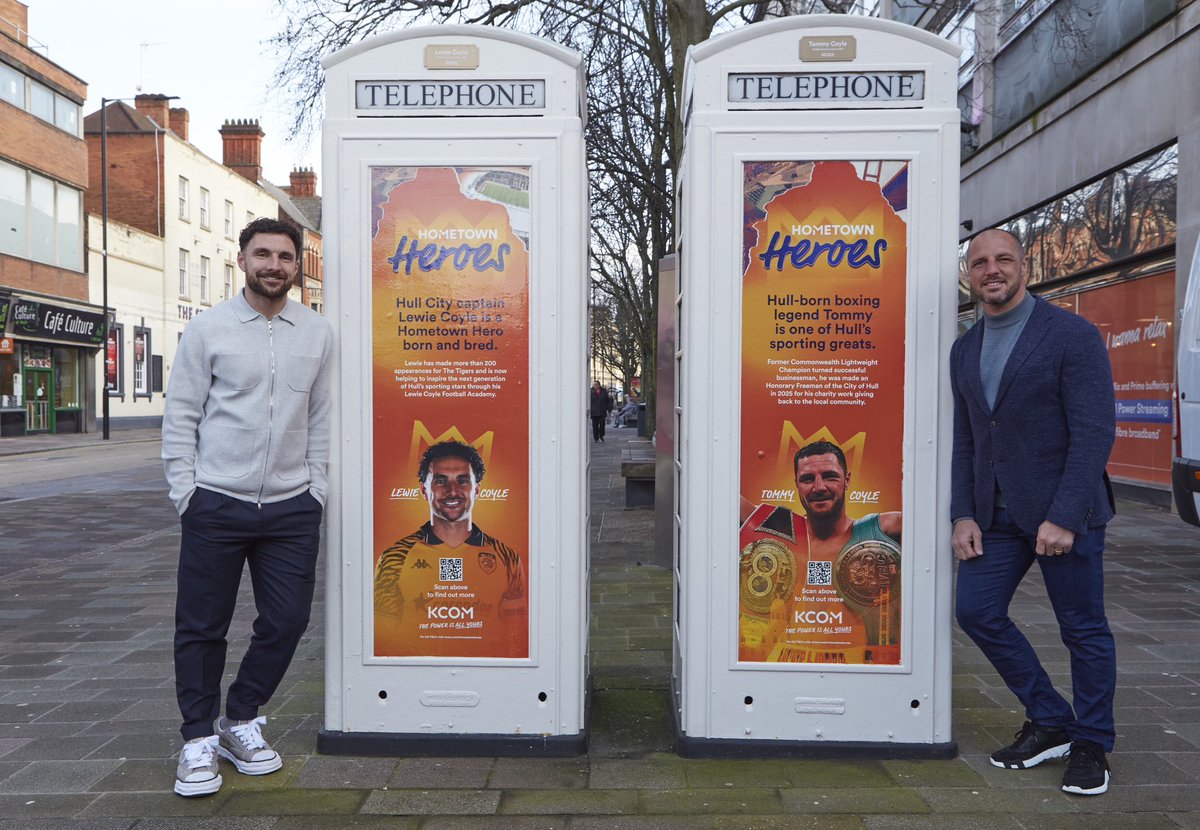 TommyCoyle89's tweet photo. “We are tremendously proud and honored to be recognized by @kcomhome as Hometown Heroes. The new Coyle’s Corner in Hull City Centre is something we both find very moving, and we wish our father were alive to witness today’s reveal. We’d both like to thank KCOM for this recognition and help them identify nine other hometown heroes that you believe also deserve some recognition. We’d both like to recommend Neil Hudgell for his endless commitment to the community and all the work he’s done that nobody even knows about. A true hero in our hearts and minds.”