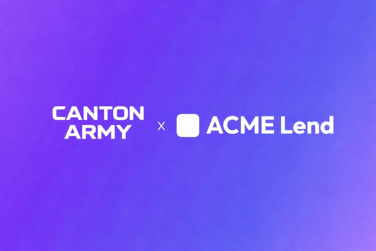 One project building on Canton that caught our attention: ACME Markets.

Lend. Borrow. Earn across money markets on Canton Network. Simple positioning, real utility.

They’re currently in beta with a waitlist, but Canton Army will be selecting 100 early registrants to receive a