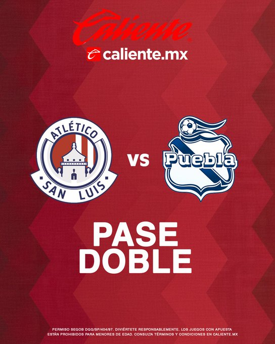 🚨 GIVEAWAY POTOSINO 🚨
🎫 ¡GANA UN PASE DOBLE PARA EL PARTIDO #ATLÉTICODESANLUIS VS #PUEBLA! 🔥🔴⚪🔵

1️⃣ Sigue a <a href="/calientesports/">Caliente Sports</a> y a mí. 
2️⃣ Dale 🔁 y ❤️ a este post. 
3️⃣ Dinos quién es tu jugador favorito que vistió ambas camisetas usando el hashtag #MásAcciónMásDiversión 🏟️⚽