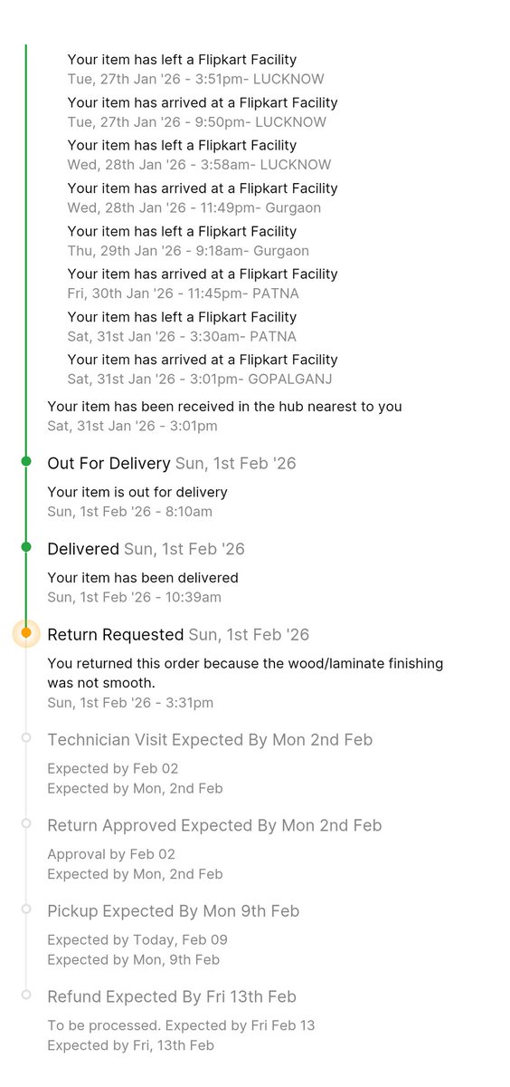 iqubal84's tweet photo. @Flipkart Worst experience. Defective sofa delivered, return approved but technician never visited properly and return auto-rejected. It’s been 1 month — no pickup, no refund. This feels like harassment and false commitment. Fix this immediately. https://t.co/UAC8FJKFeL