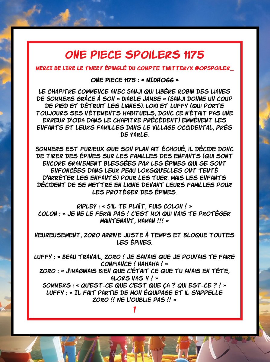 One Piece Spoils tweet media