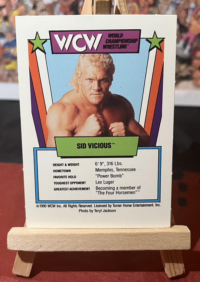 Tweet_Wrestling's tweet photo. It’s #WrestlingCardWednesday and this weeks pick is the Sid Vicious WCW 1990 Slam-A-Rama wrestling card.
“Because, I rule the world”
#PsychoSid #SidJustice https://t.co/RuhQ7vUnD0