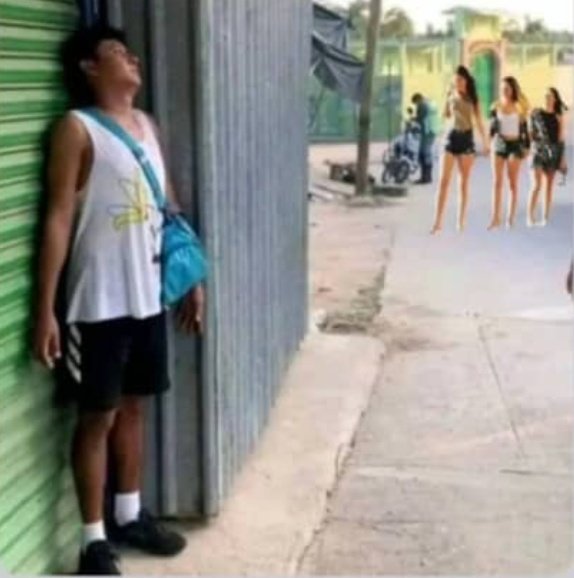 Me hiding from girls because I'm handsome ..🙌