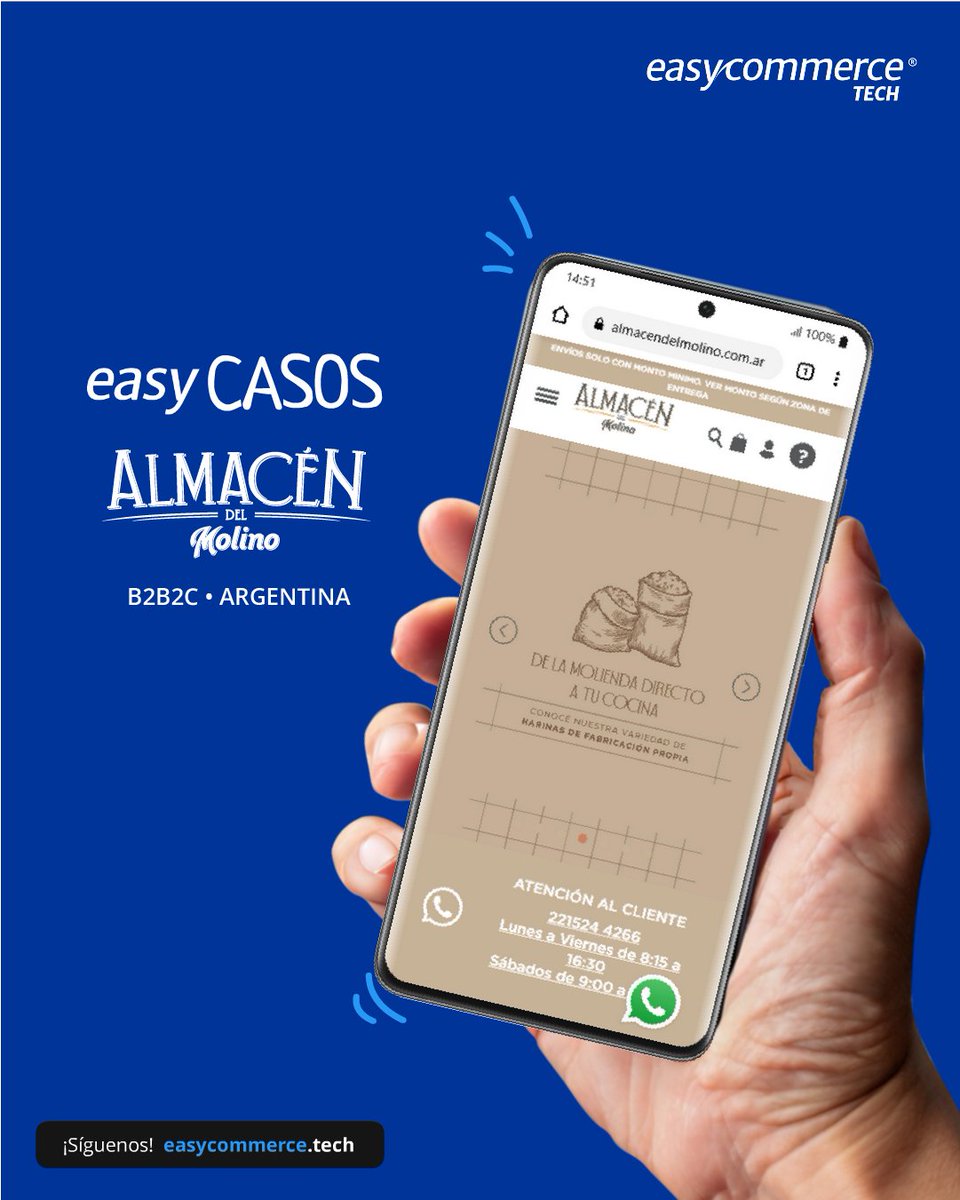138 años de trayectoria y una evolución clara hacia el ecommerce #B2B2C.
Almacén del Molino digitalizó su canal comercial para ampliar alcance y optimizar su operación.
Conocé este y otros casos reales 👉easycommerce.tech/casos-implemen…
#easyCasos #DigitalCommerce #IndustriaAlimenticia