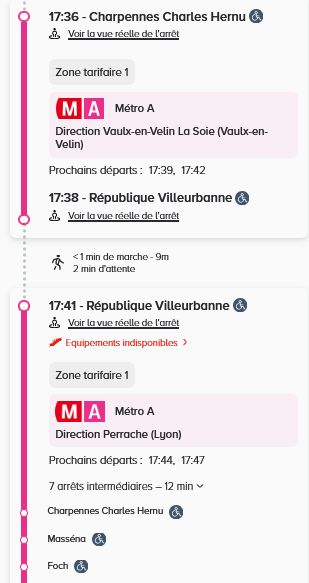 Bonsoir <a href="/TCL_reseau/">TCL</a>, il est au point votre calcul d'itinéraire! Après m'avoir proposé de prendre ma voiture pour traverser Lyon, rejoindre un parc relais (presque plus loin que la destination) et prendre le métro, il me propose enfin un trajet que TCL :