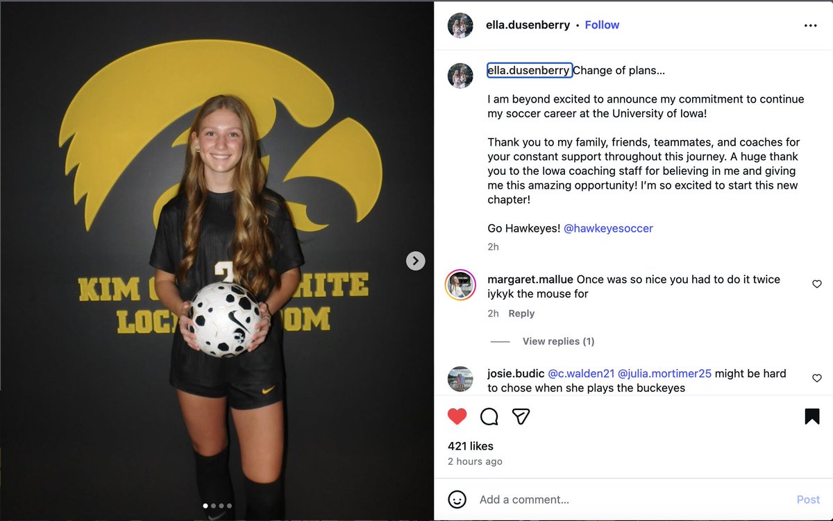 ImYouthSoccer's tweet photo. Congratulations ❤️!! Another #ECNL player has verbally committed to play college soccer!! https://t.co/dbNcmQBa0D