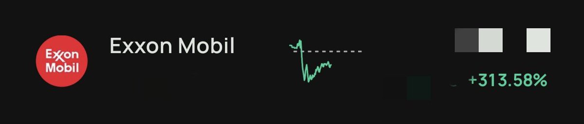 Un 313% arriba en $XOM 

Lo más difícil no fue comprar, fue no vender durante la subida.
💪🏻