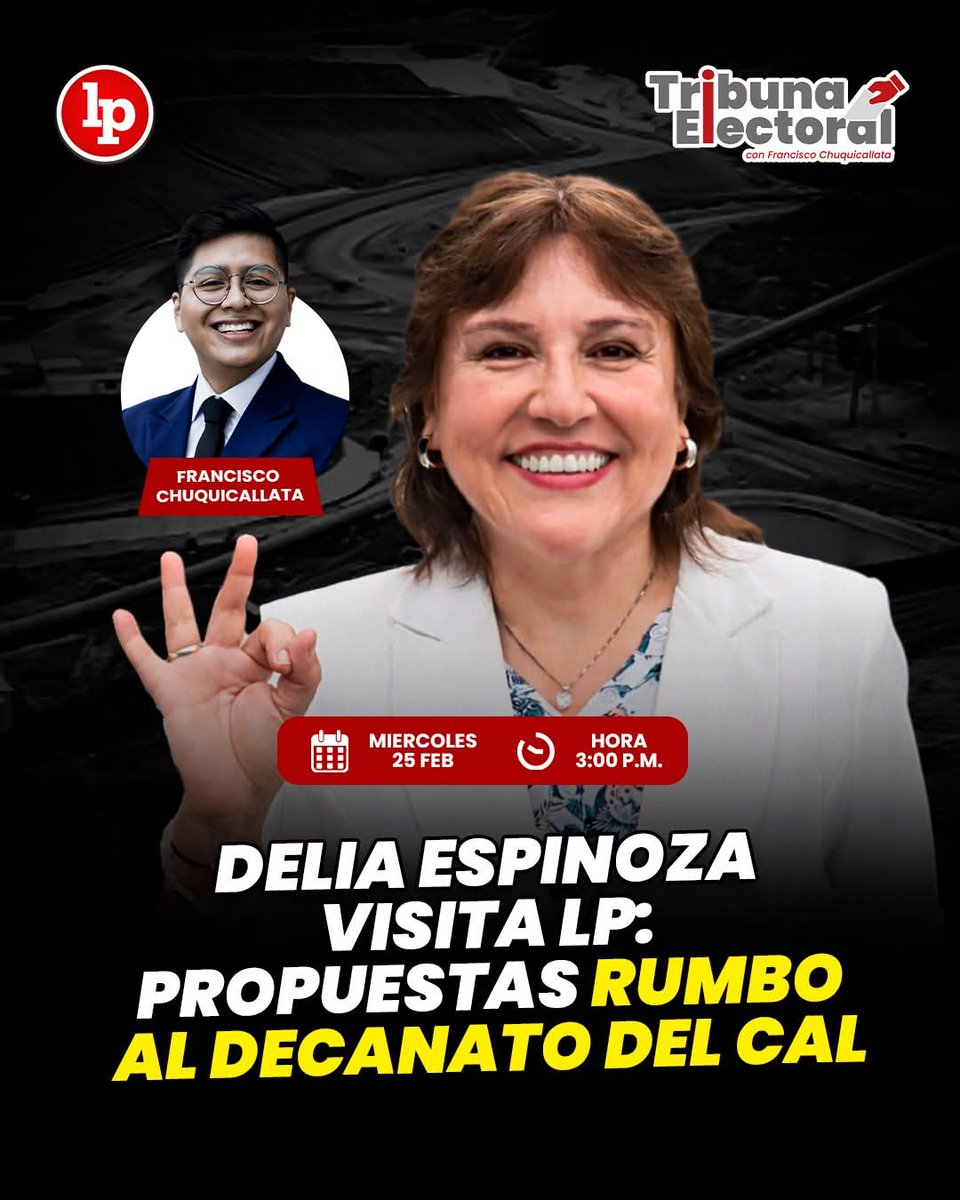 Hoy estaré en @lpderecho para conversar de las propuestas que llevo como Decana al CAL 
Este 28 de febrero marca 3️⃣ por un colegio fortalecido en su presencia institucional, con dignidad y transparencia