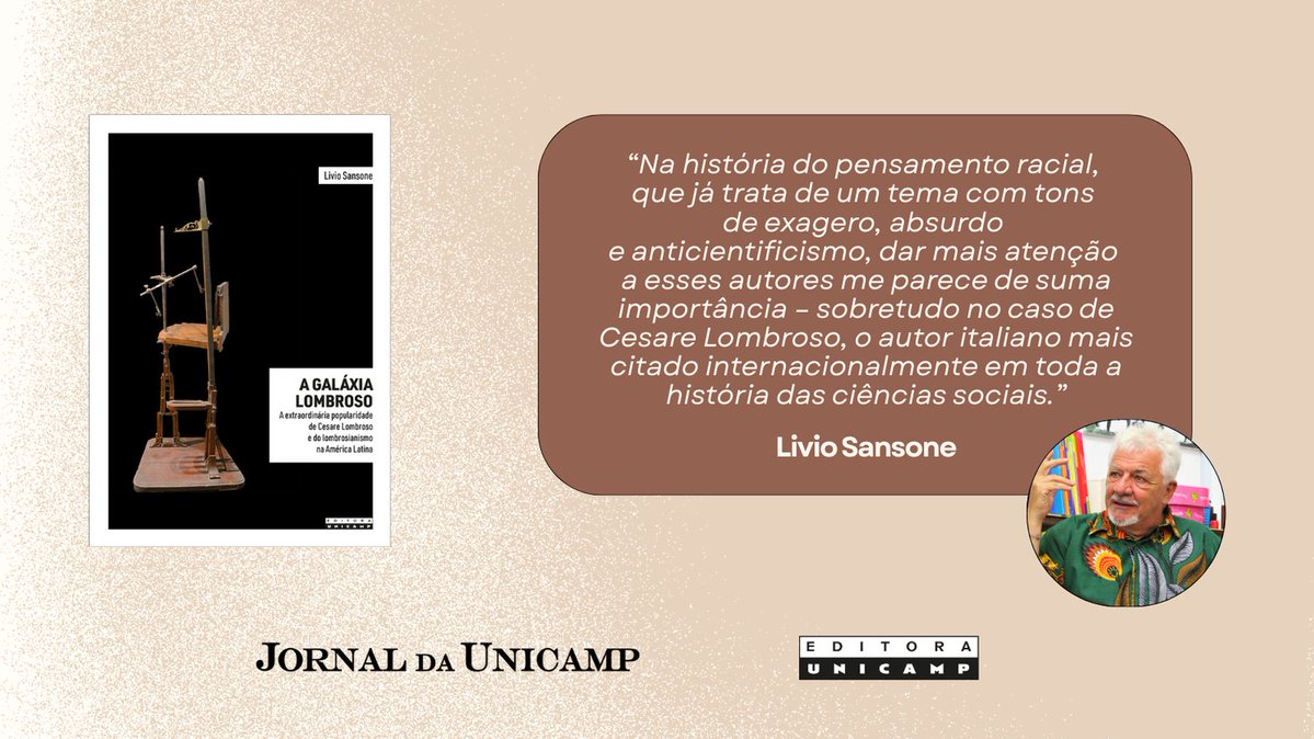 Em entrevista ao Jornal da Unicamp, Livio Sansone fala sobre as motivações e os processos de pesquisa que deram origem ao livro “A Galáxia Lombroso”. Leia a entrevista completa: encurtador.com.br/Amgo