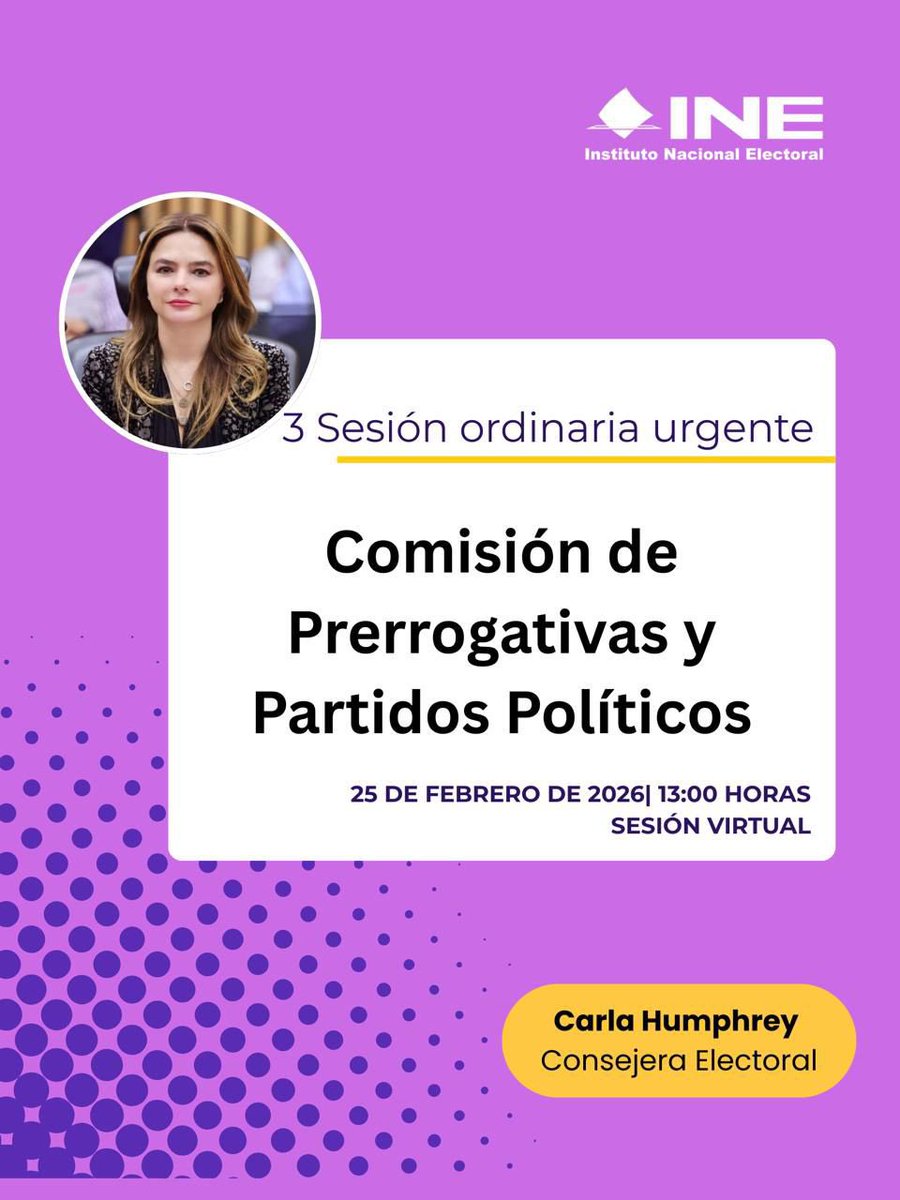 C_Humphrey_J's tweet photo. ¡Acompáñanos!

#Hoy sesionamos a las 13 horas en la Comisión de Prerrogativas y Partidos Políticos (#CPPP) del @INEMexico para responder a una consulta sobre ampliación de plazos en el proceso de constitución de nuevos partidos políticos.

Link: https://t.co/LZt4TIQnO8 https://t.co/Y0Qa8OgbdO