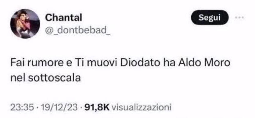 comunque questo tweet fu davvero generazionale cioè come la partorisci una frase del genere?