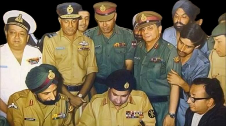 PM <a href="/narendramodi/">Narendra Modi</a> paying tribute in his Knesset speech to Lt.General JFR Jacob- a war hero, a proud Jew, and a great friend of Israel, who took part in the 1971 war, then represented #India <a href="/adgpi/">ADG PI - INDIAN ARMY</a> in the surrender ceremony in Dhaka, (see photo) after which East Pakistan became