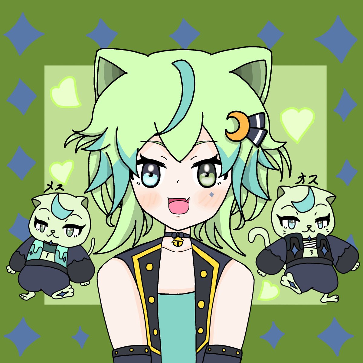 猫夜 猫さんを描いた！ #まおっ猫からの贈り物