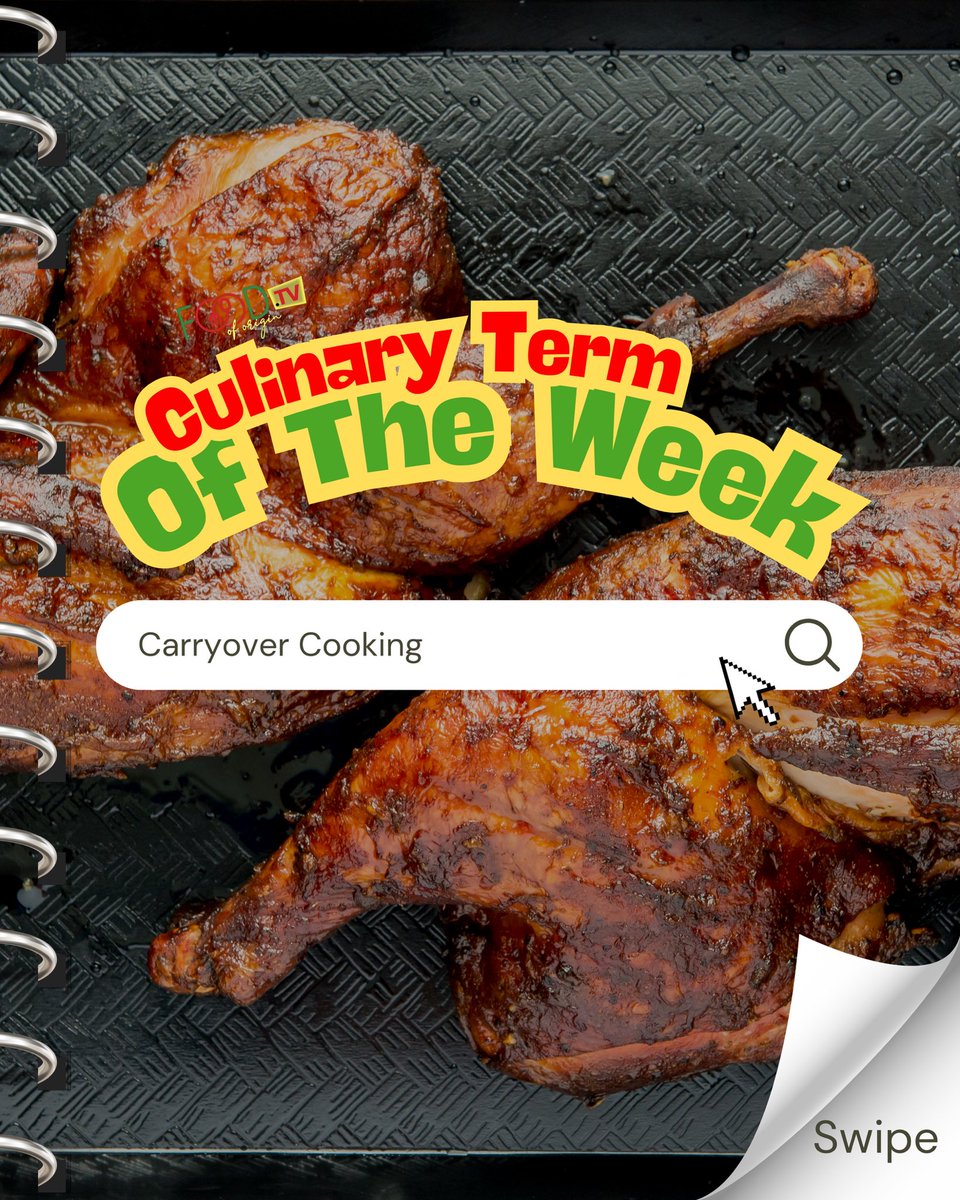 Foodoforiginn's tweet photo. Carryover cooking is the hidden heat that keeps working even after food leaves the stove or oven.🔥 

#culinaryterms #cookingtips #kitchenscience #foodeducation #foodoforigin https://t.co/43ZDwtJSAu