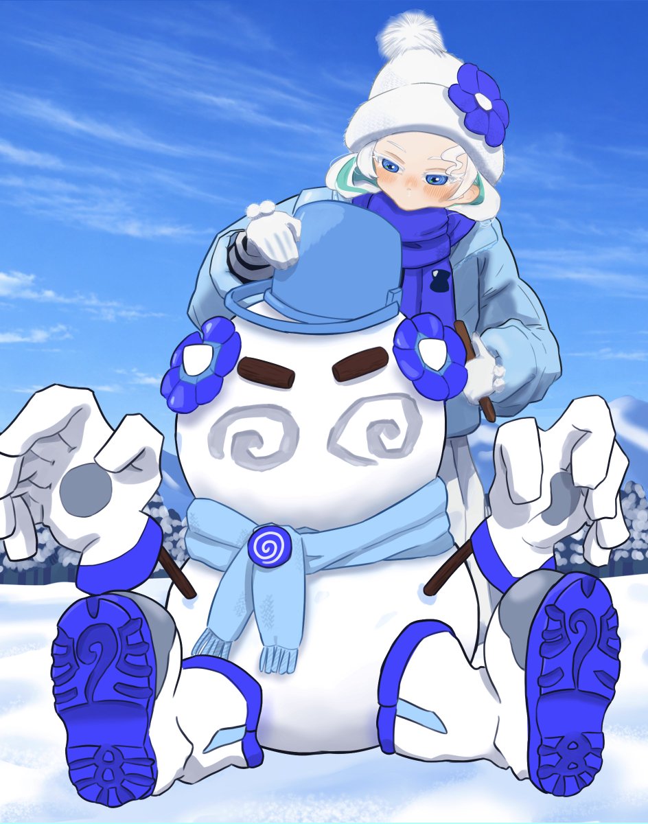nomark_1210's tweet photo. 「雪の日」
冬の間に描きたかったんだけど、セーフだよね？
 #はね絵図 https://t.co/j0jey7KYRY
