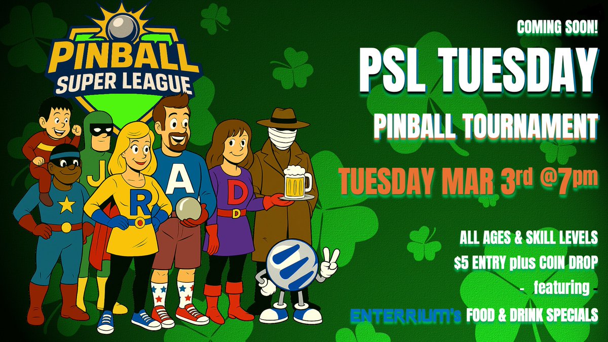 Pinball_Super's tweet photo. MARK YOUR CALENDARS!
check our Facebook page for details - search for:
pinballsuperleague

#PinballSuperLeague
@ENTERRIUM2
#ChicagoGamingCompany
#GavinsGameService
@JJPinball
@sternpinballinc https://t.co/XnobSIA16I