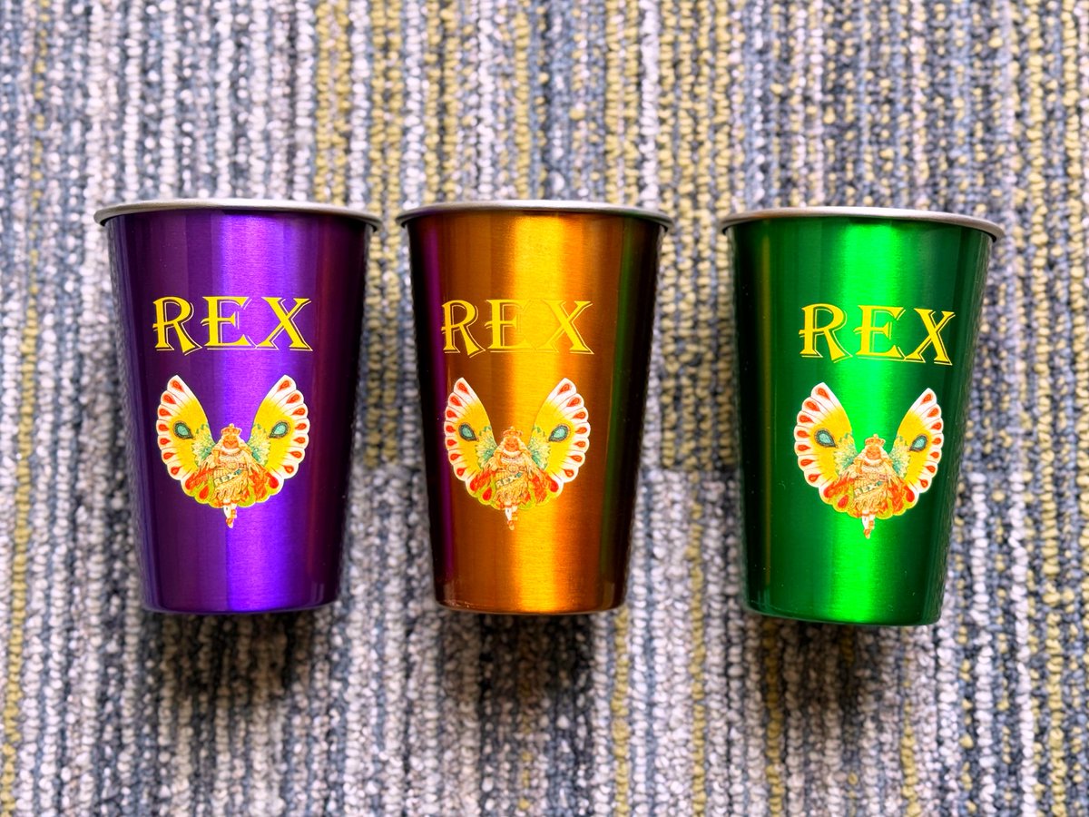 DavidMora's tweet image. My @RexParade metal cup collection is complete! 💜💛💚

So excited the krewe made cups honoring my favorite float in all of Carnival, The Butterfly King. 🦋👑

#ButterflyKing #MardiGras #NewOrleans