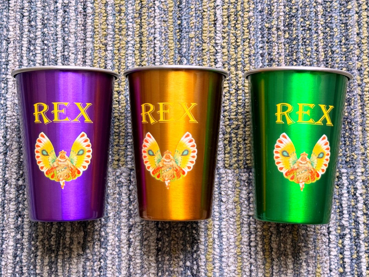 DavidMora's tweet image. My @RexParade metal cup collection is complete! 💜💛💚

So excited the krewe made cups honoring my favorite float in all of Carnival, The Butterfly King. 🦋👑

#ButterflyKing #MardiGras #NewOrleans
