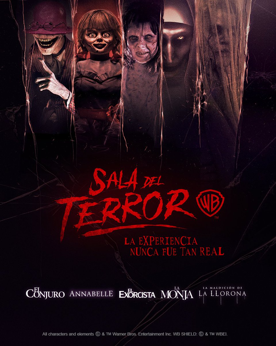 RolaEnter's tweet photo. Te llegó la hora: 
¡Boletos para SALA DEL TERROR, ya disponibles!   

No es una casa del terror. Es mucho peor.  

Info y boletos: 👉https://t.co/zZZi0p6SRd👈

#WarnerBros #RolaEntertainment #SaladelTerror #LaMaldiciondelaLlorona #ElConjuro #Annabelle #ElExorcista #LaMonja https://t.co/EkX52Lc5Fz