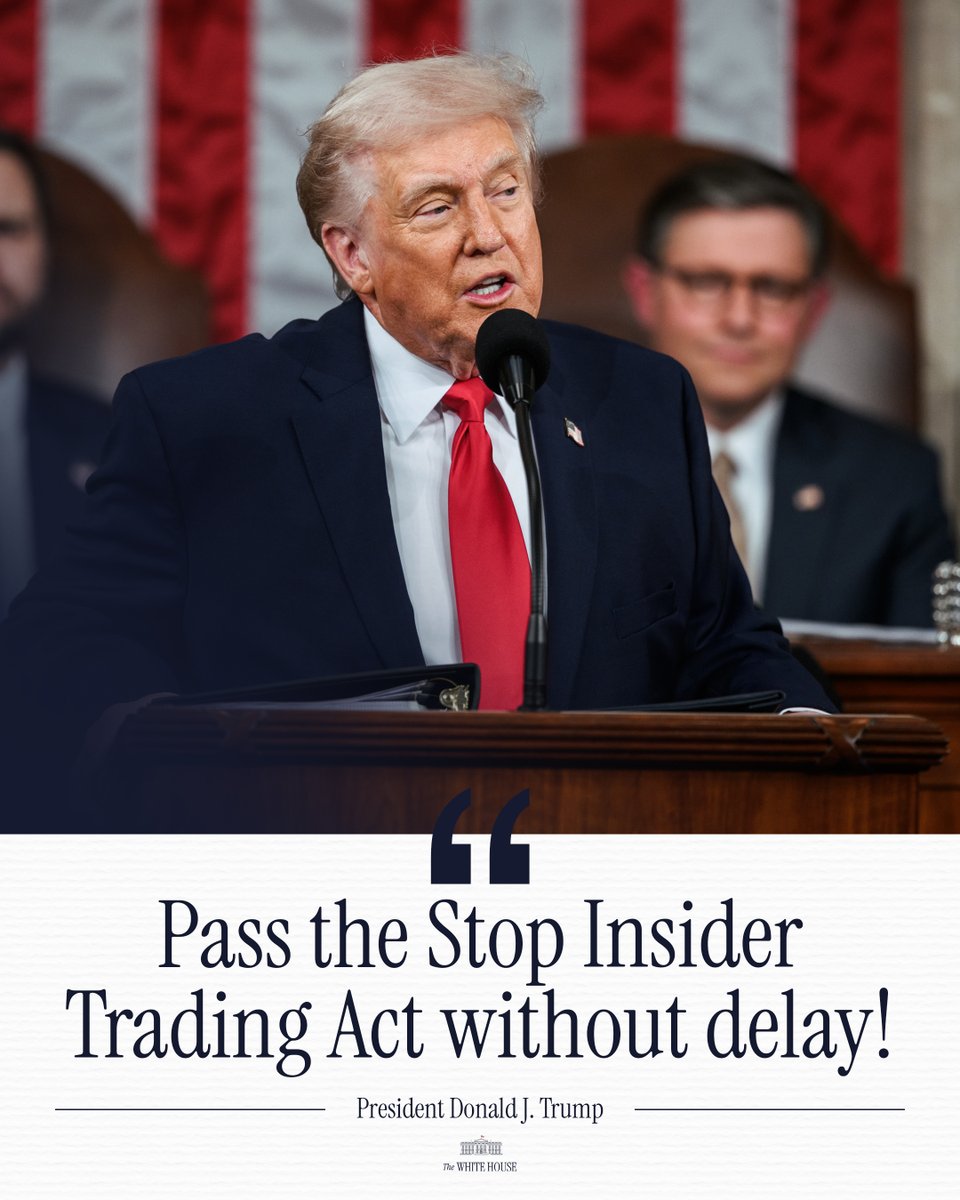 For decades, corrupt politicians have made fortunes using insider information to their financial advantage. President Trump wants to put an END TO THIS SCAM. Pass the Stop Insider Trading Act without delay!