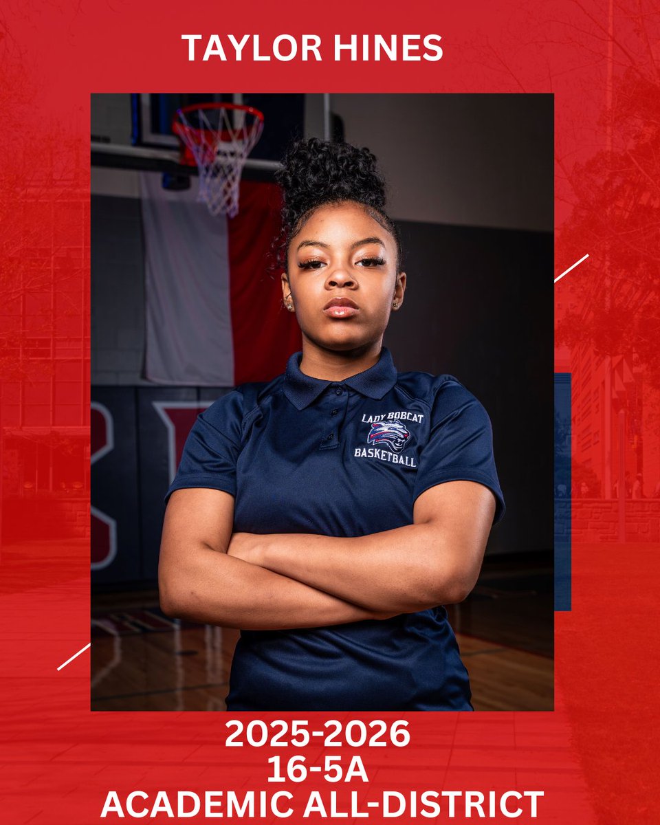 ChaparralWbball's tweet photo. Congratulations to Class of 2027 Taylor Hines @Twinbackcourtd2 being named 1st Team All-District and earning All-Academic Team honors in District 16-5A! Elite performance on the court. Excellence in the classroom. This is the Lady Bobcat standard! Defense leads to offense!πππͺ https://t.co/DSAaO0llyl