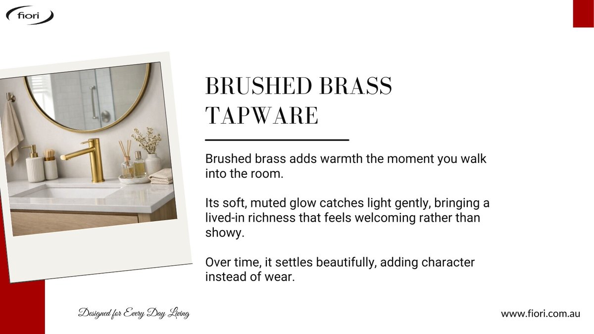 Fiori_aus's tweet image. Brushed brass adds warmth the moment you walk into the room.
A finish that feels considered, not styled.
Discover brushed brass bathroom taps → bit.ly/3H5vHk4
 #WarmInteriors #BathroomInspo #FioriHome #ElevatedLiving