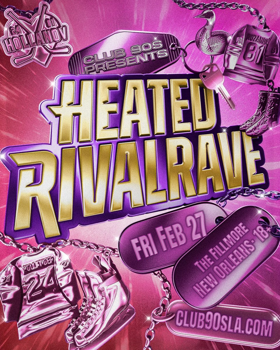 TheFillmoreNOLA's tweet image. 🔥 Turn Up the Heat This Weekend at #TheFillmore! 🔥

❤️‍🔥 (Fri, 2/27) | @Club90sLA Presents: Heated RivalRave (18+)
✨ w/ glitter + hair tinsel by Glitter Nymph!

🎤 (Sat, 2/28) | @TrapKaraoke (21+)

🎫 For tickets, upgrades &amp;amp; venue info, head to livemu.sc/3DWtxry