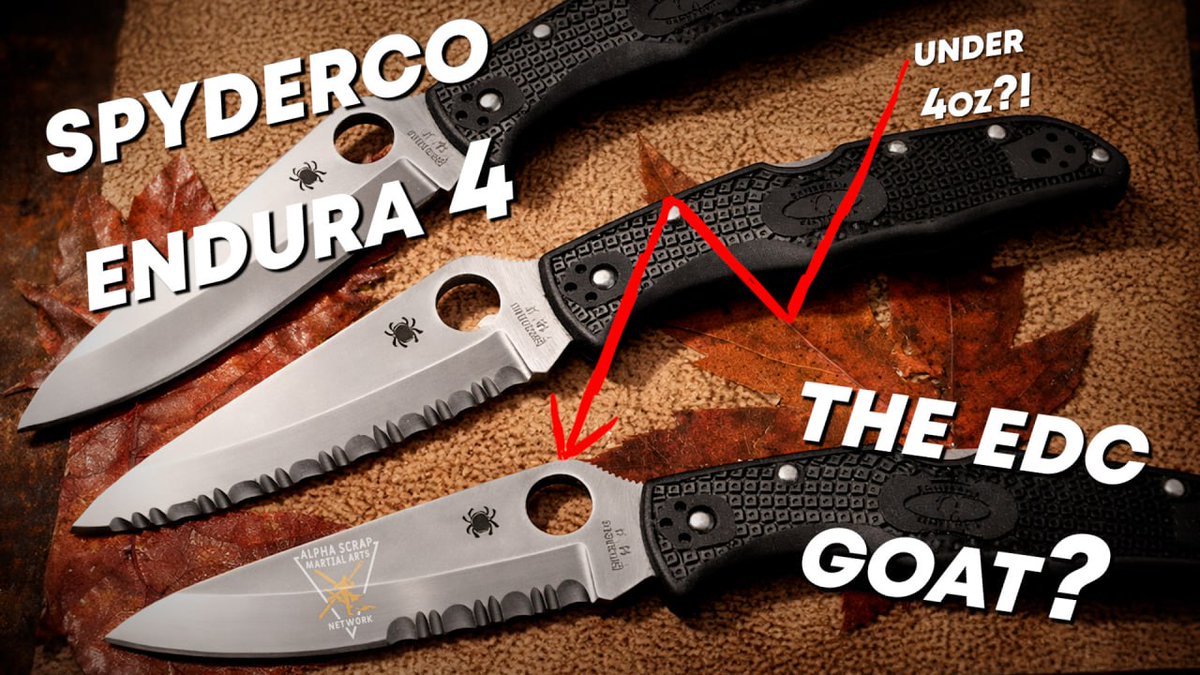 MartialArts_X's tweet photo. Spyderco Endura 4 – EDC GOAT or Overrated?

Spyderco nails it every time—they've got a knife for every task and user. In the EDC world, every gram counts! That's why their lineup crushes it: insane knife-to-weight-to-price ratio delivers unbeatable quality, performance, and pure value.