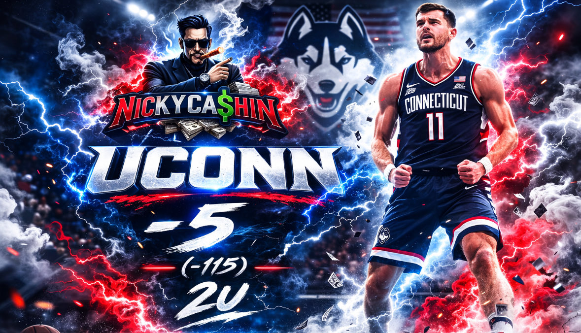 NickyCashin's tweet photo. CBB POD 🏀

UConn Huskies -5 (-115) 2U

14-7 (67%) Last 21 CBB Free Plays 📈

❤️ = Riding with Nicky https://t.co/PeNvwwn0JF