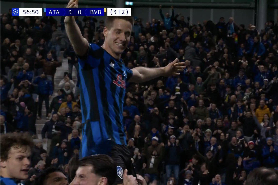 Mario Pasalic sends Atalanta to the next round of Uefa champions league. 

Atalanta 3-0 Dortmund