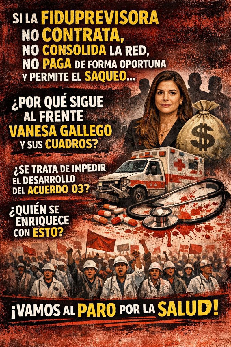 <a href="/petrogustavo/">Gustavo Petro</a> <a href="/fecode/">fecode</a> <a href="/JesusVilla79/">Jesus Villa</a> Por el respeto a libre elección en IPS primaria. #NoMásSumiMedical fuera funcionarios espurios de la <a href="/Fiduprevisora/">Fiduprevisora</a> y el <a href="/FomagOficial/">Fondo del Magisterio</a> por la dignificación docente, ni un paso atrás!