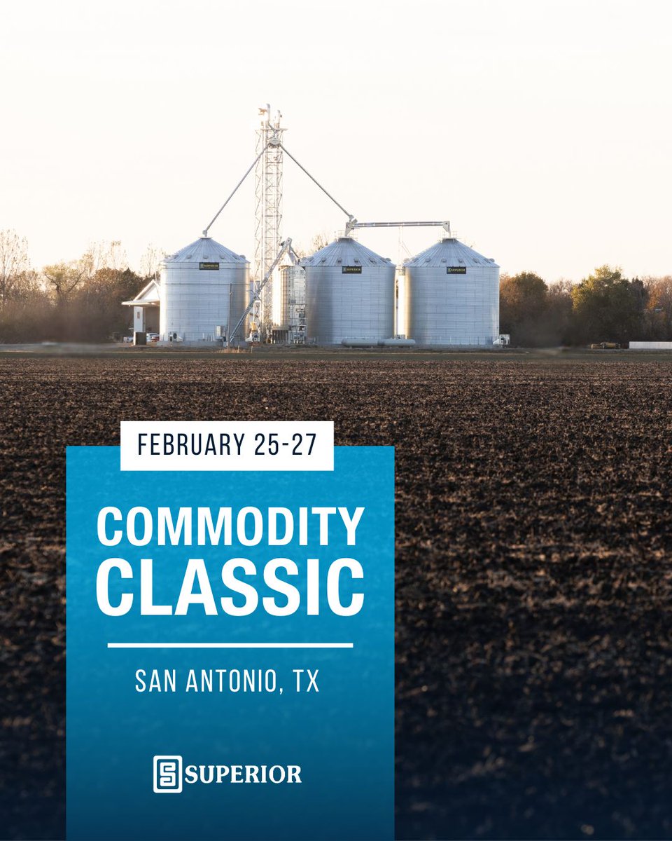 Howdy, Texas! 🤠 Superior Grain Equipment is excited to be at the Commodity Classic in San Antonio, February 25-27. Visit us at booth 1451 to discover how our custom grain storage solutions can help your operation thrive. Stop by and let’s talk grain!