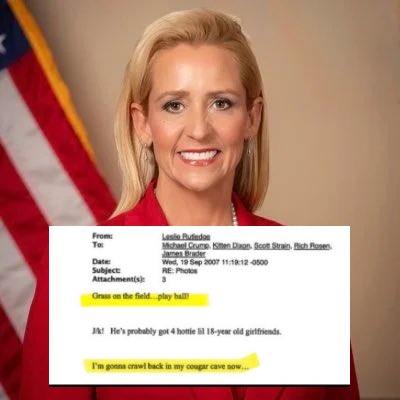 Did she tell them about the “cougar cave” emails too? 👀

Meet Arkansas Lt. Governor <a href="/LeslieRutledge/">Leslie Rutledge</a>.

“Grass on the field…play ball.”
“I’m gonna crawl back in my cougar cave…”

Normal workplace banter? Or HR fever dream? 🗳️