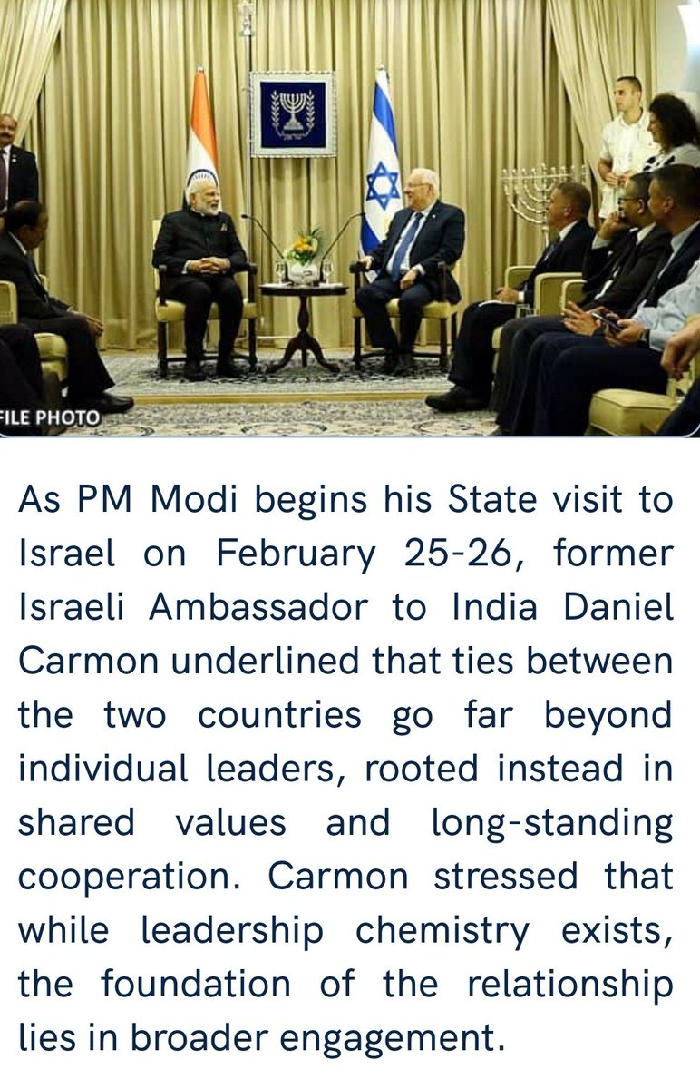 Former Israeli Ambassador Daniel Carmon says India-Israel ties go beyond leaders ahead of PM Modi’s visit .