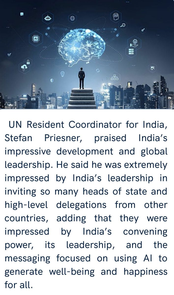 Impressive development": UN Resident Coordinator lauds India’s global leadership, AI vision.