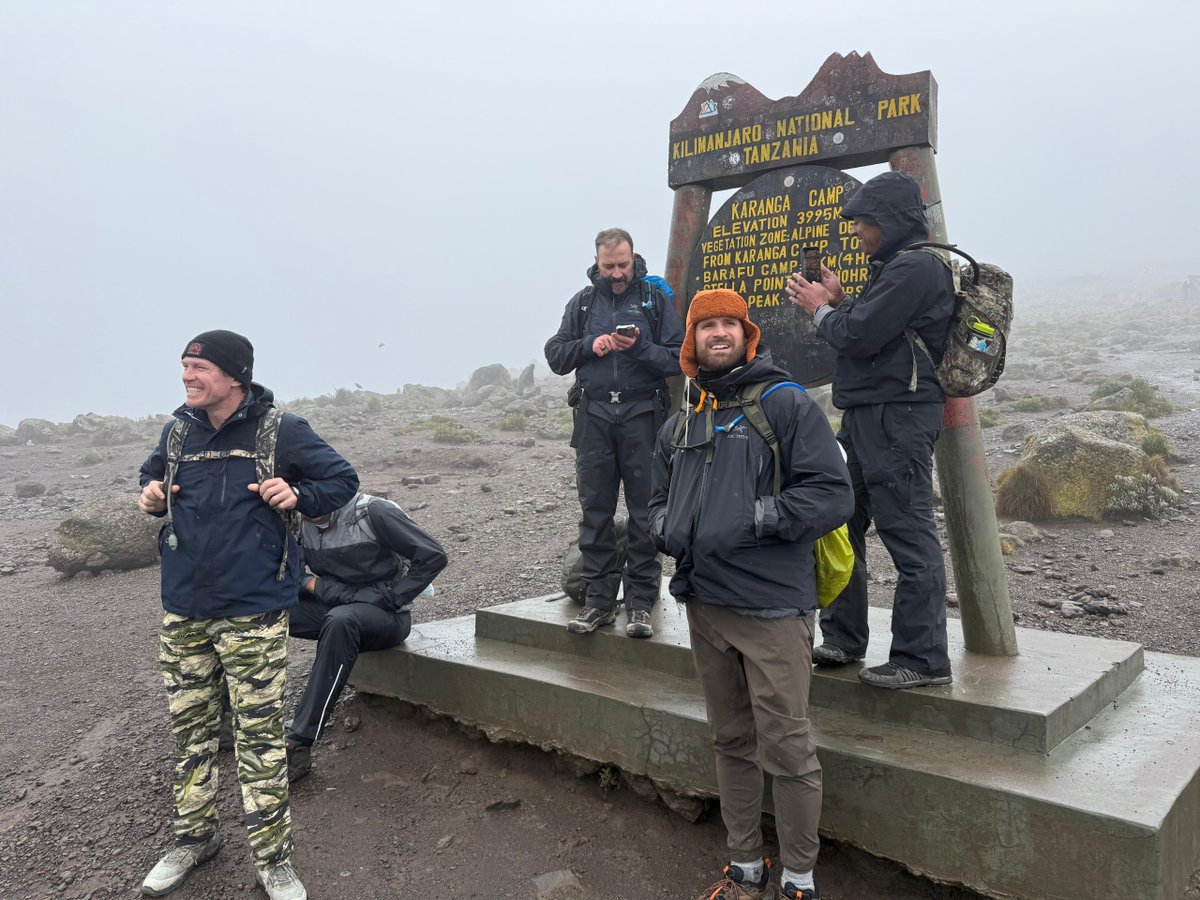 WaterboysORG's tweet photo. WE CONQUERED IT!

We summited Mount Kilimanjaro and we're resting for the night.

10 Climbs. One Mission. Waterboys has served over 600,000 people with lasting clean water in East Africa and the United States. We climb Kilimanjaro to help Waterboys reach one million. https://t.co/cEGnKnuseU