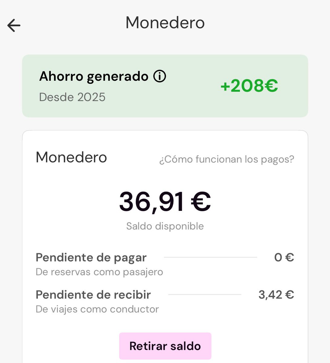 He visto varios compartiendo vuestro beneficio con Tribbu!🚗

Yo ya he pasado los 200€ en 2 meses y medio casi…💲

La uso casi a diario.

Conocías esta app?