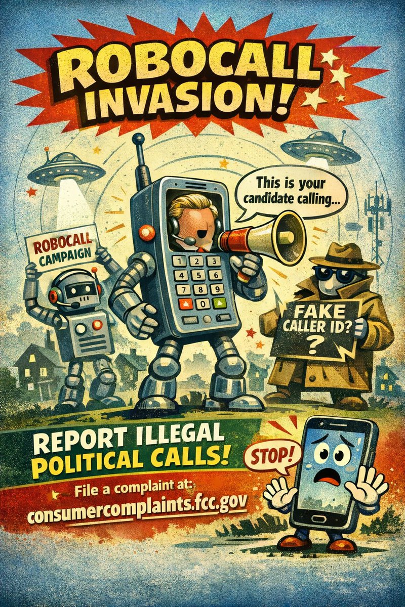 Township residents report receiving political robocalls to cell phones this week.

Federal law puts strict limits on prerecorded calls to cell phones and bars misleading caller ID practices.
 
We discourage robocalls. If you receive one, file a complaint: consumercomplaints.fcc.gov
