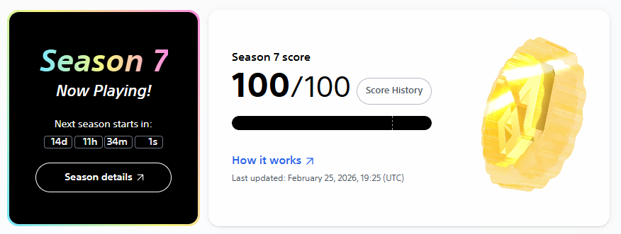 ✅ I just reached 100 points on <a href="/soneium/">Soneium 💿</a> season 7 score

🙏 Keep grinding guys, the rewards will come

👉 <a href="/WatanabeSota/">Sota Watanabe</a> hinted that the Soneium token is coming this year