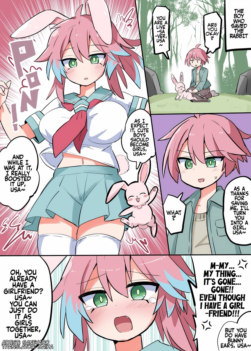 [The Result of Helping the Bunny]
<a href="/saneyaro112/">さね野郎🍎</a> 

Original Source:  x.com/saneyaro112/st…

#TSF #TGTF