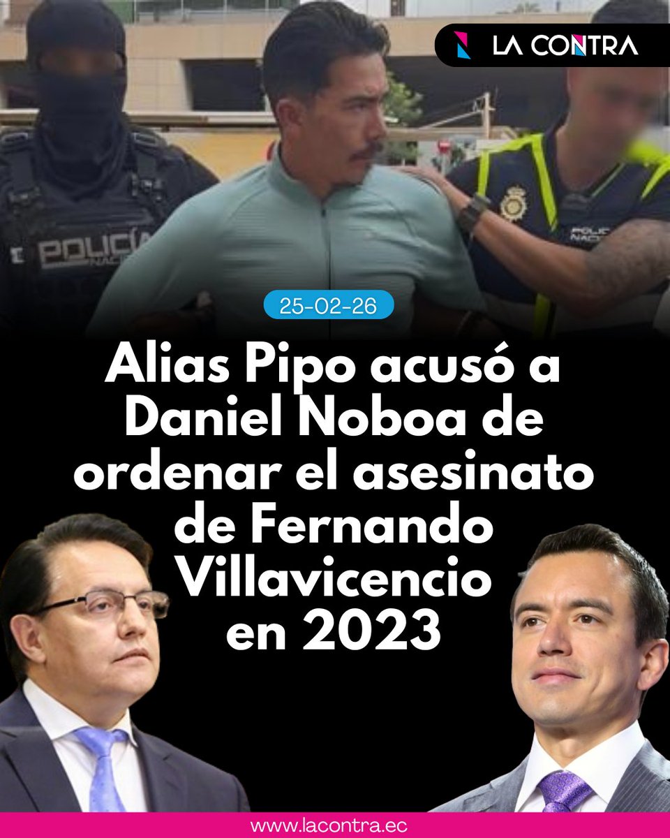 #URGENTE‼️| Wilmer Chavarría, alias Pipo y líder de Los Lobos, acusó al presidente Daniel Noboa, de ordenar el asesinato de Fernando Villavicencio.  Negó  ser el autor del asesinato. Hizo esta declaración en la Fiscalía de Zaragoza (España)

Detalles ⬇️
🔗acortar.link/g9ZpPQ