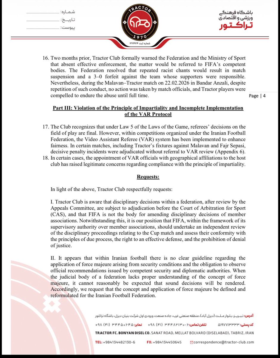 TRACTOR FC 🏆 tweet media