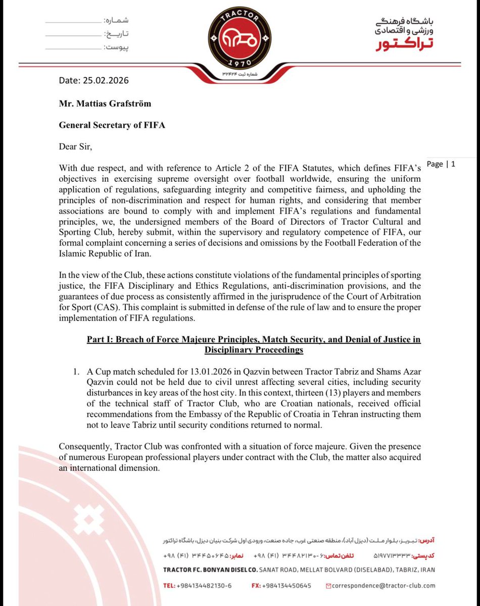 TRACTOR FC 🏆 tweet media