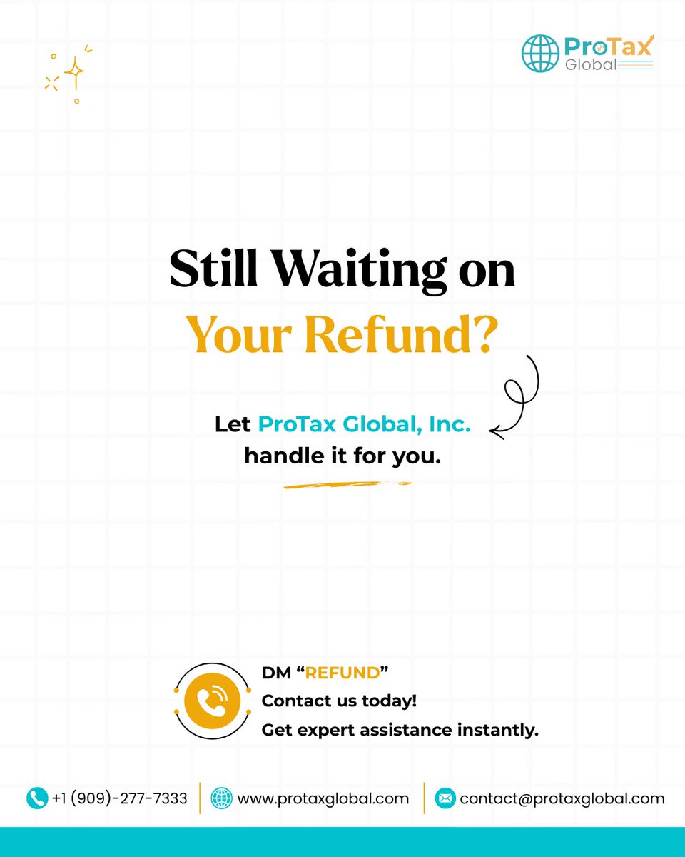 ProtaxGlobal's tweet photo. 💸 Expecting your 2025 tax refund? 

Track your IRS refund fast using the official “Where’s My Refund?” tool on https://t.co/hKmrPfqhgr. Check your federal or Texas state refund with your SSN, filing status, and exact amount. 

Need help? ProTax Global 🌐 https://t.co/8xWVu5DbiG https://t.co/iaV9cHkmgL