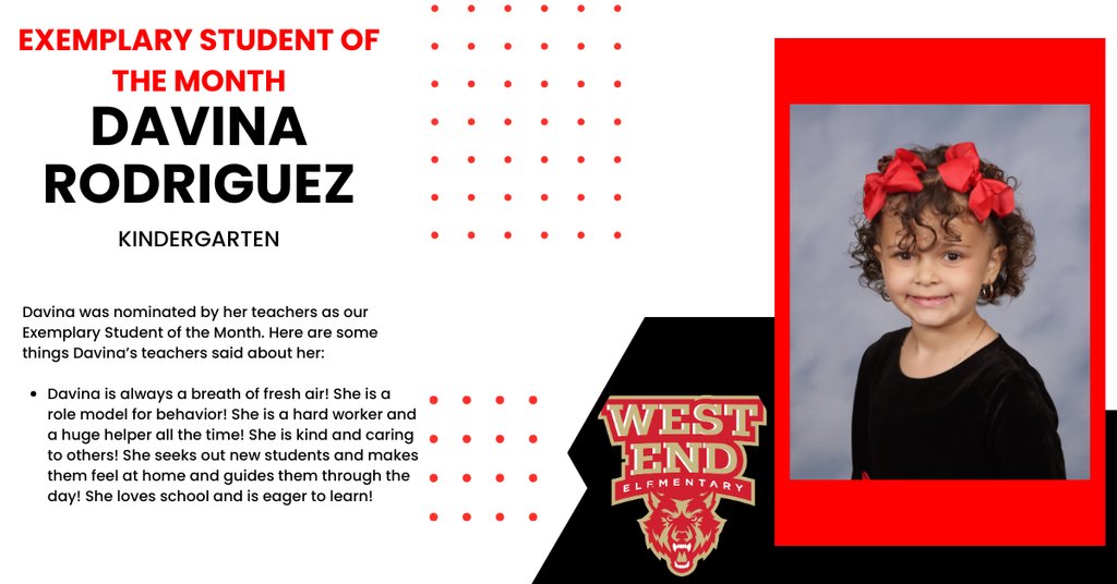 Congratulations to our exemplary student and teacher of the month!