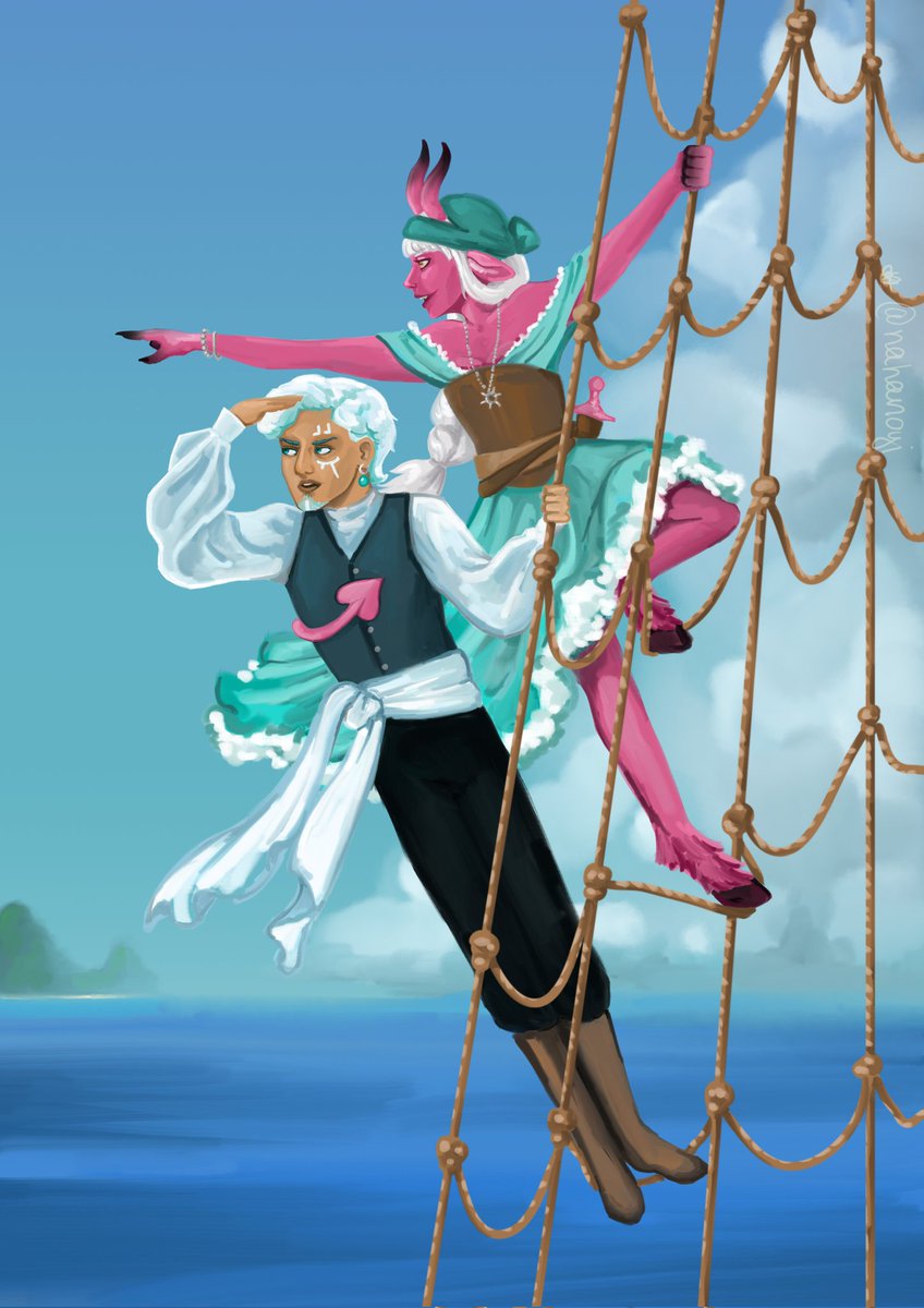 nahanoyi's tweet image. Ship? YES!! get on board! sink yer fleet ummm yarr treasure splish splash 

#criticalrolecampaign4 #criticalrolefanart #tyranny #wicanderhalovar