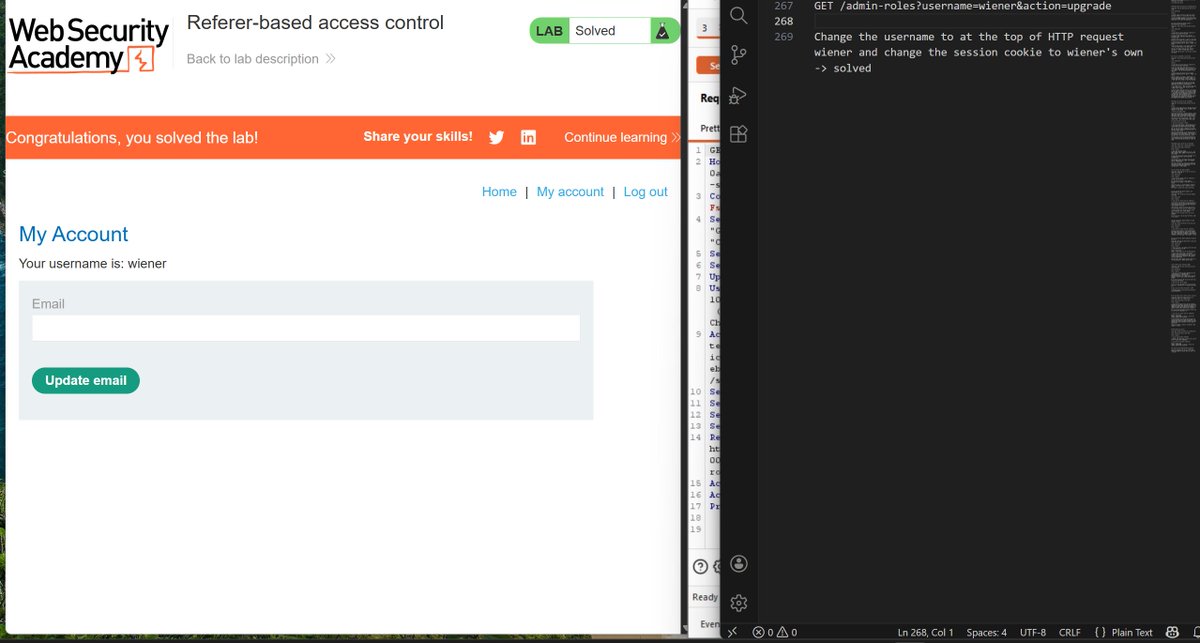 Day 82

I successfully completed the Broken Access Control (BAC) module and labs and I am moving on to the next, you will know that soon.
Thank you for your attention to this matter.

<a href="/real_nuelOj/">Nuel</a> <a href="/ireteeh/">Dr Iretioluwa Akerele</a> <a href="/elormkdaniel/">Elorm Daniel</a> <a href="/TemitopeSobulo/">Temitope Sobulo🛡️</a> <a href="/Shabosec/">Koupon</a> <a href="/CyberRacheal/">Cyber_Racheal</a> <a href="/lady_sheraz/">••oxRaz••</a>